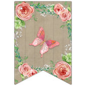 Oh Baby Girl Shower BOHO Nursery Room Pennant Roos Vlaggetjes (Tweede vlag)