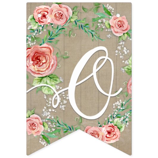 Oh Baby Girl Shower BOHO Nursery Room Pennant Roos Vlaggetjes (Derde vlag)