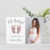 Oh Baby Girl's Baby shower Kaart (Staand voorkant)