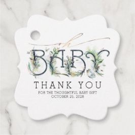 Oh Baby Gold bladeren groen Baby shower Bedankjes Labels