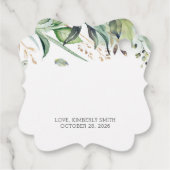 Oh Baby Gold bladeren groen Baby shower Bedankjes Labels (Achterkant)