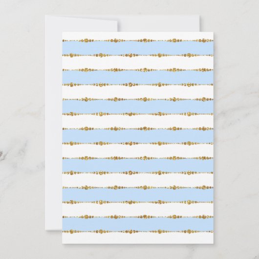 Oh Baby Gold & Blue Balloons Baby shower Uitnodigi Kaart (Achterkant)