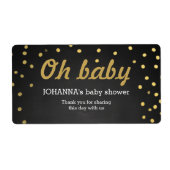 Oh Baby Gold Confetti krijtbord waterfles Etiket (Voorkant)