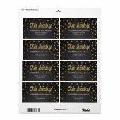 Oh Baby Gold Confetti krijtbord waterfles Etiket (Full Sheet)