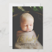 Oh, Baby! Gold Faux Folie Geboorteaankondiging Aankondiging (Voorkant)