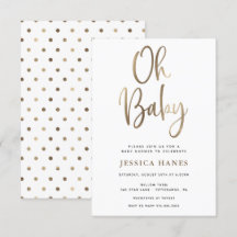 Oh Baby Gold Foil Baby shower Invitation