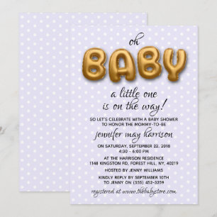 Oh Baby! Gold Foil ballon Neutraal Baby shower Kaart
