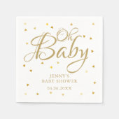 Oh Baby Gold Hearts Confetti Baby shower Sprinkle Servet (Voorkant)
