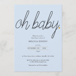 Oh Baby Gold Love Heart Baby shower / Sprinkle Kaart