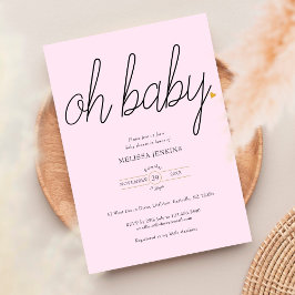Oh Baby Gold Love Heart Baby shower / Sprinkle Kaart