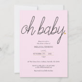 Oh Baby Gold Love Heart Baby shower / Sprinkle Kaart (Voorkant)