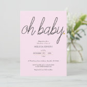 Oh Baby Gold Love Heart Baby shower / Sprinkle Kaart (Staand voorkant)