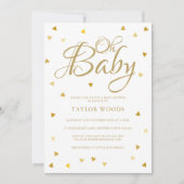 Oh Baby Gold Love Hearts Baby shower / Sprinkle Kaart (Voorkant)