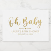 Oh Baby Gold Mini Mousserende Wijnflesje Label Sparkling Wijnetiket (Enkel label)