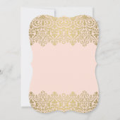 Oh Baby Gold Script Blush Pink Baby Girl Shower Kaart (Achterkant)