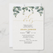 Oh Baby Golden Eucalyptus Baby shower Kaart (Voorkant)