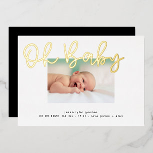 Oh Baby goud folie Funky Fun Baby Aankondiging