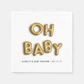 Oh Baby | goudballon-Baby shower Servetten (Voorkant)