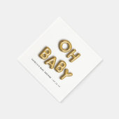 Oh Baby | goudballon-Baby shower Servetten (Hoek)