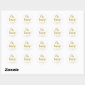 Oh Baby gouden baby shower Ronde Sticker (Vel)