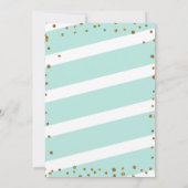 Oh Baby, gouden en munt baby shower uitnodiging (Achterkant)