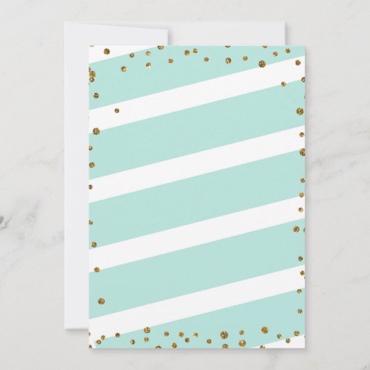 Oh Baby, gouden en munt baby shower uitnodiging (Achterkant)