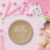 Oh Baby Gouden Harten Confetti Baby Shower/Feestje Papieren Bordje (Feest)