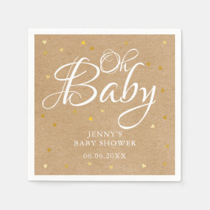 Oh Baby Gouden Harten Confetti Baby Shower/Feestje Servet