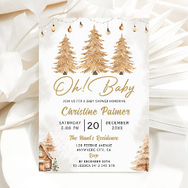 Oh Baby! Gouden Kerstboom Baby Shower Feest Kaart