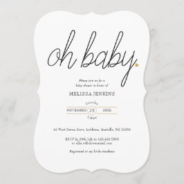 Oh Baby Gouden Liefdeshart Baby Shower / Feestje Kaart