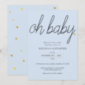 Oh Baby Gouden Liefdeshart Koppel Baby Shower Kaart (Voorkant / Achterkant)