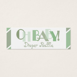 Oh Baby Green Modern Luier Raffle Mini Visitekaartjes