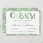 Oh Baby Green Modern Whimsical Baby shower Kaart (Voorkant / Achterkant)