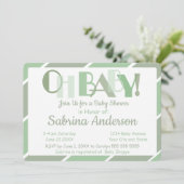 Oh Baby Green Modern Whimsical Baby shower Kaart (Staand voorkant)
