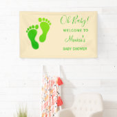 Oh Baby Green Welkom Baby shower Spandoek (Insitu)