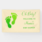 Oh Baby Green Welkom Baby shower Spandoek (Horizontaal)
