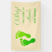 Oh Baby Green Welkom Baby shower Spandoek (Verticaal)