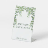 Oh Baby Greenery Baby Naam Suggestions Tabelteken Reclamebord Met Voetstuk (Voorkant)