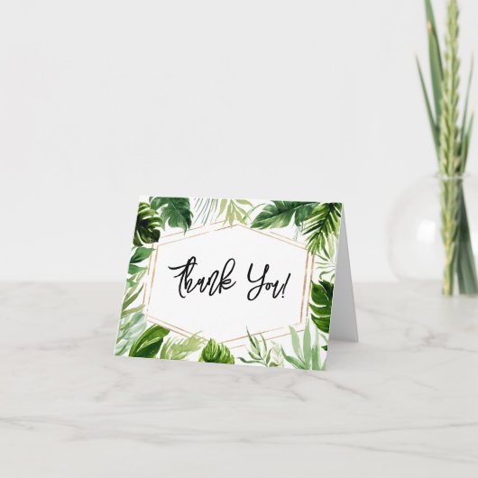 Oh Baby Greenery Baby shower Dank je wel Bedankkaart (Voorkant)