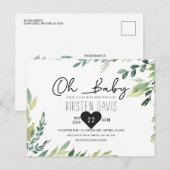 Oh Baby Greenery Baby shower Gender Neutral Briefkaart (Voorkant / Achterkant)
