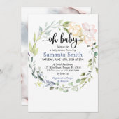 Oh Baby Greenery Baby shower Kaart (Voorkant / Achterkant)