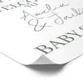 Oh Baby Greenery Baby shower Welkomstteken Poster (Hoek)