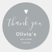 Oh Baby Grey Dank je Ronde Sticker (Voorkant)