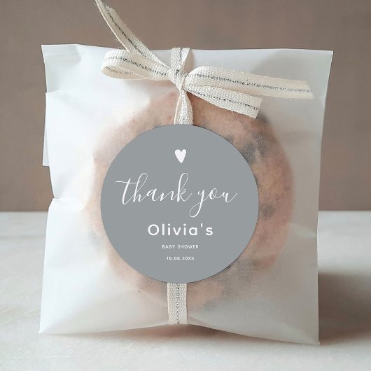 Oh Baby Grey Dank je Ronde Sticker