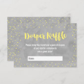 Oh Baby Grijs en Geel Baby shower Luier Raffle Informatiekaartje (Voorkant / Achterkant)