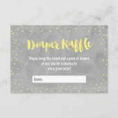 Oh Baby Grijs en Geel Baby shower Luier Raffle Informatiekaartje (Voorkant)