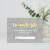Oh Baby Grijs en Geel Baby shower Luier Raffle Informatiekaartje (Staand voorkant)