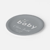 Oh Baby Grijs Papieren Bordje (Gekanteld)
