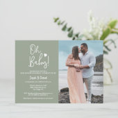 Oh Baby Groen Aangepaste Foto Koppel Douche Kaart (Staand voorkant)