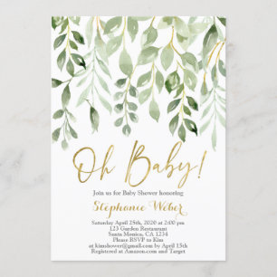Oh Baby groen baby shower Kaart